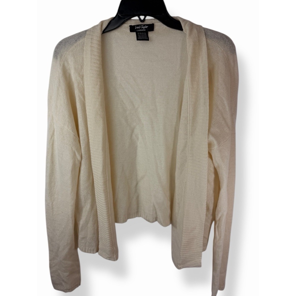 Lord And Taylor Sweater Womens XL Ivory Off White 100% Cashmere Cardigan Soft